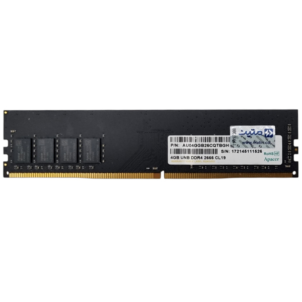 رم دسکتاپ DDR4 تک کاناله 2666 مگاهرتز CL19 اپیسر مدل UNB ظرفیت 4 گیگابایت